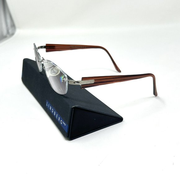 LINDBERG SPIRIT TITANIUM Eyeglasses Rimless Frame Striped Brown K50 Col. K31 - Picture 2 of 16